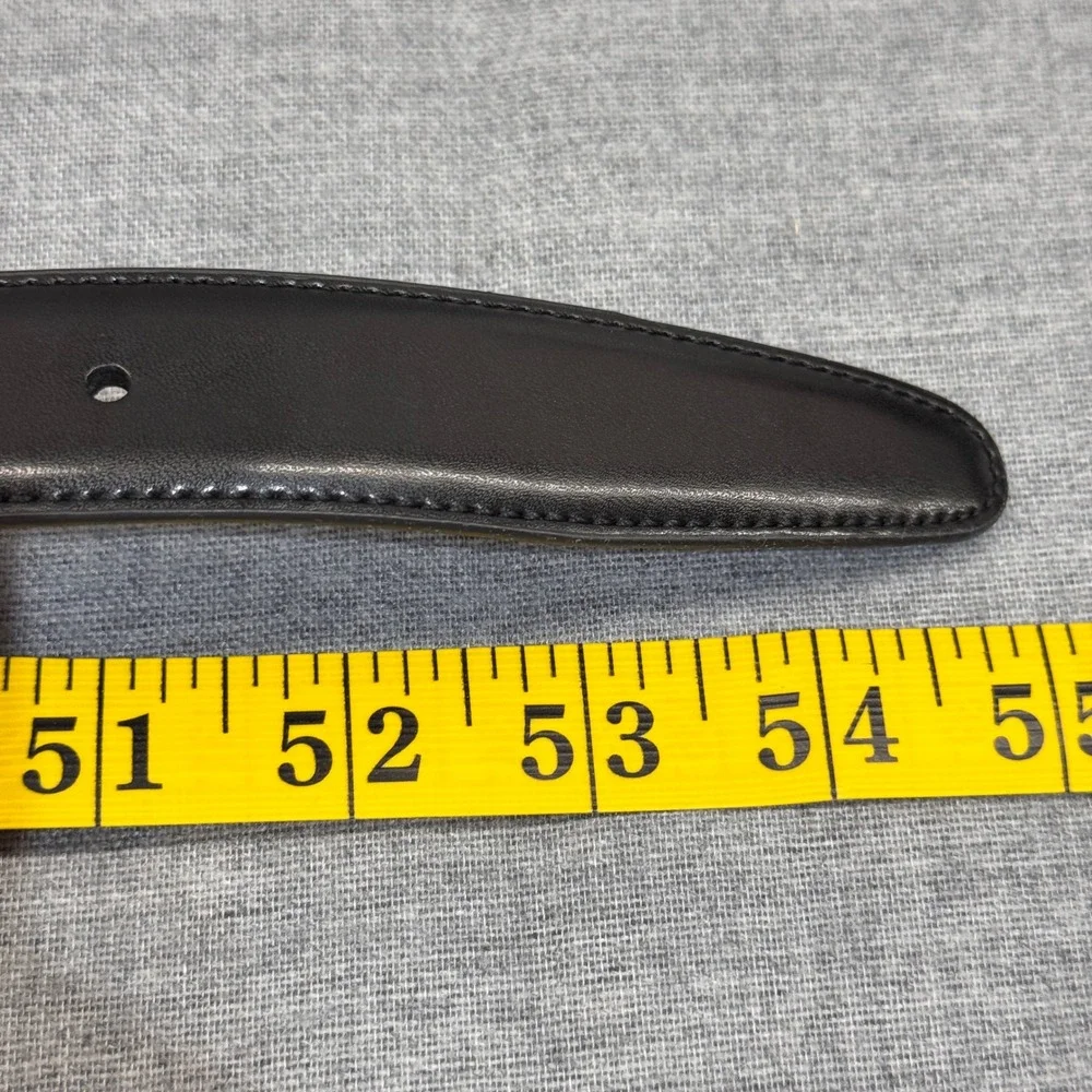 Torino Leather Mens Black Dress Belt Gold Buckle Size 50 Made in USA 4530-50